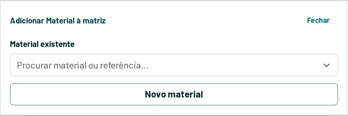 Escolha de um material existente